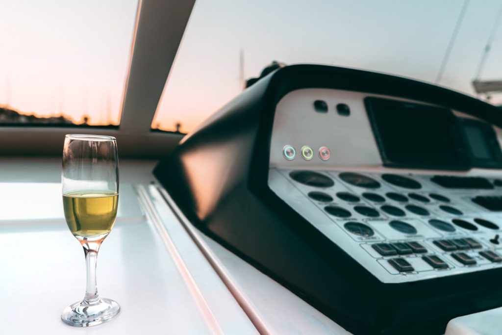 smart boat control system on a yacht