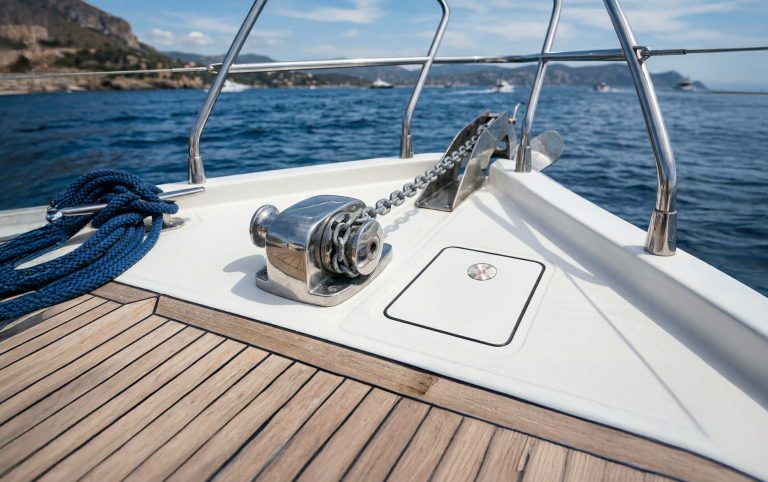 Barantech windlass switch installed on a yacht